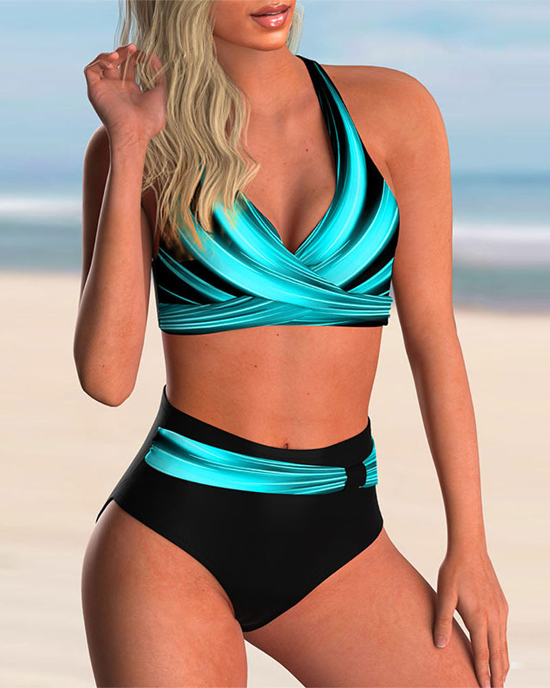 Liliana - Ensemble de bikini avec décolleté croisé et imprimé - vue 2 - Juliette Mode