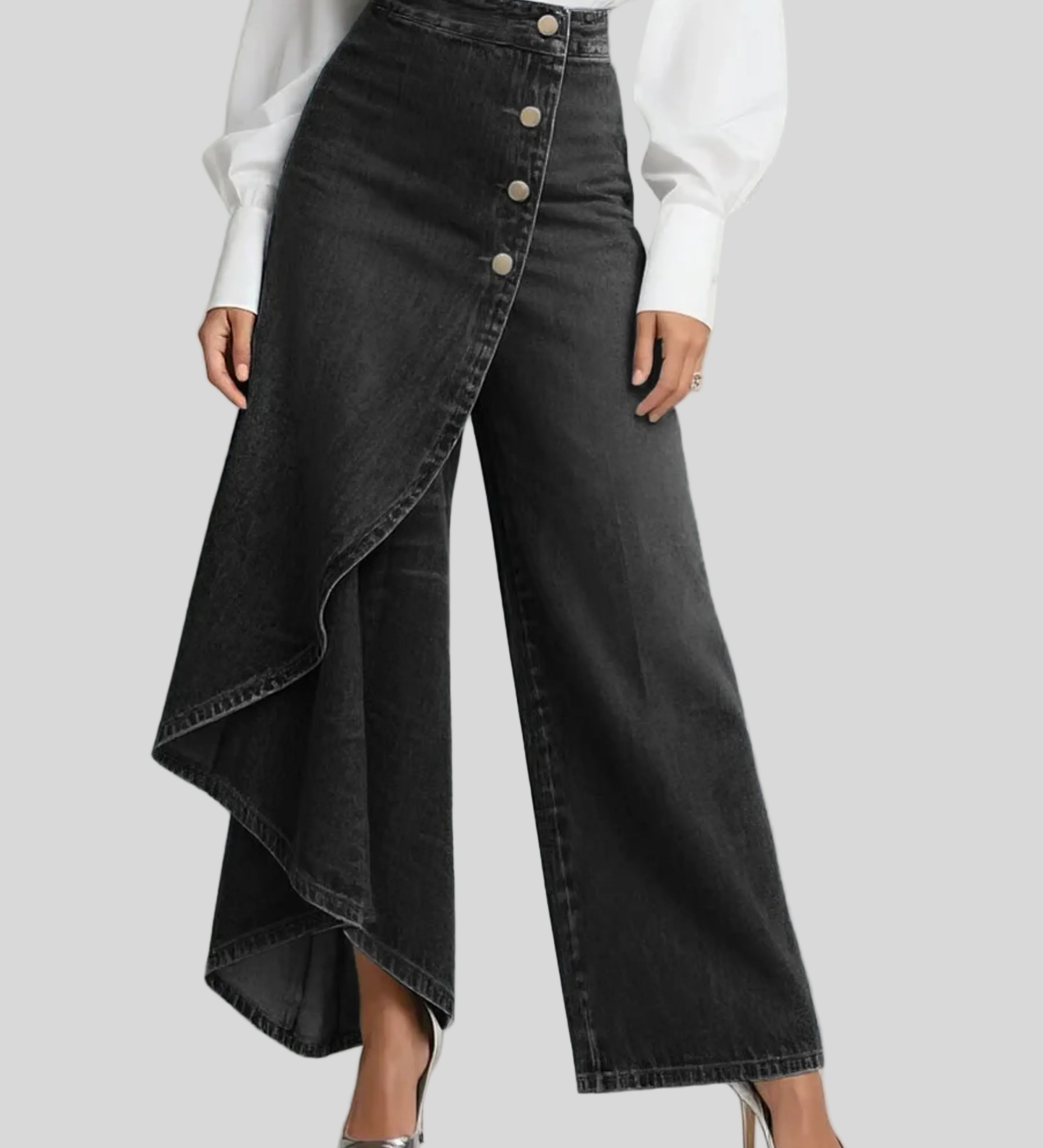 Audrey - Pantalon en denim à nouer