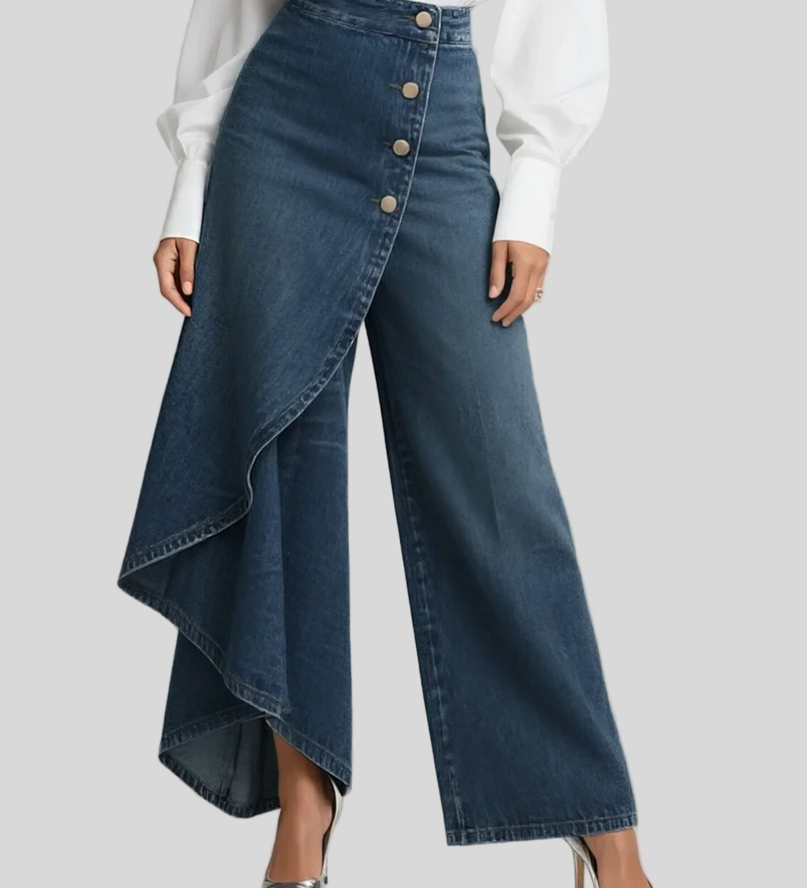 Audrey - Pantalon en denim à nouer