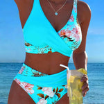 Margaux - Bikini avec imprimé floral contrastant et ouverture - vue 8 - Juliette Mode