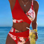 Margaux - Bikini avec imprimé floral contrastant et ouverture - vue 12 - Juliette Mode