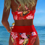 Margaux - Bikini avec imprimé floral contrastant et ouverture - vue 13 - Juliette Mode