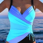 Océane - Maillot de bain enveloppant luxueux avec imprimé coloré - vue 3 - Juliette Mode