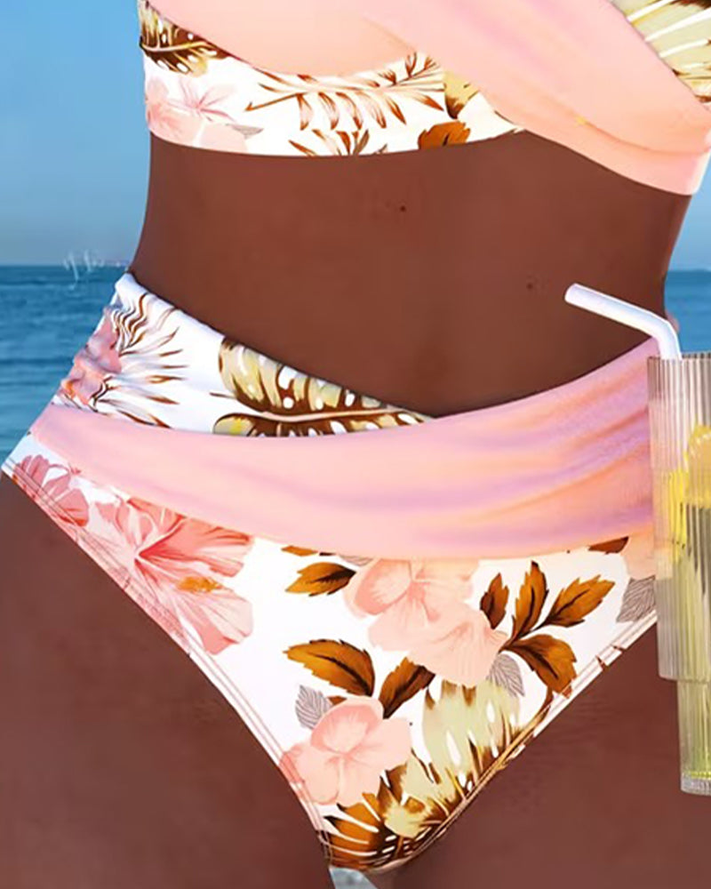 Margaux - Bikini avec imprimé floral contrastant et ouverture - vue 2 - Juliette Mode