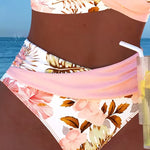 Margaux - Bikini avec imprimé floral contrastant et ouverture - vue 2 - Juliette Mode