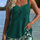 Marina - Tankini Rayé avec Shorts de Plage Deux Pièces - vue 4 - Juliette Mode