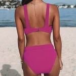 Hilde - Maillot de bain à taille haute et couleur unie - vue 7 - Juliette Mode