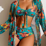 Glenda - Bikini avec jupe à fleurs - vue 5 - Juliette Mode