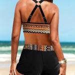 Maryan - Bikini à Motif Géométrique avec Taille Haute Élastique - vue 3 - Juliette Mode