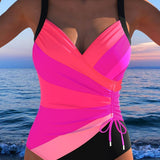 Océane - Maillot de bain enveloppant luxueux avec imprimé coloré - vue 5 - Juliette Mode