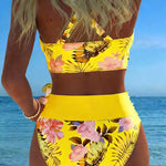 Margaux - Bikini avec imprimé floral contrastant et ouverture - vue 7 - Juliette Mode