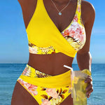 Margaux - Bikini avec imprimé floral contrastant et ouverture - vue 5 - Juliette Mode