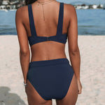 Hilde - Maillot de bain à taille haute et couleur unie - vue 9 - Juliette Mode