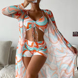 Alba - Ensemble de bikini 3 pièces avec imprimé - Juliette Mode