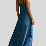 Vera - Robe longue en denim boutonnée