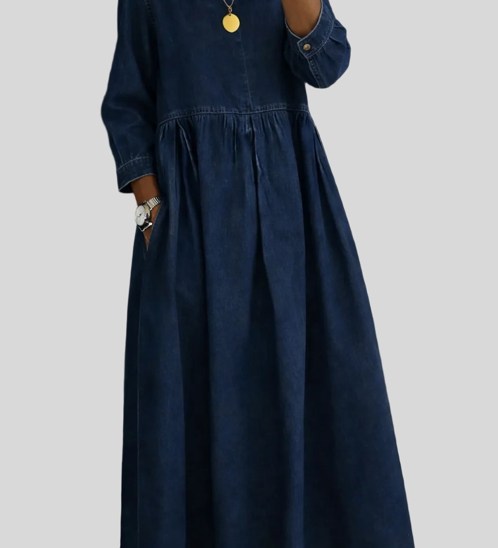 Clara - Robe en jean à col Peter Pan