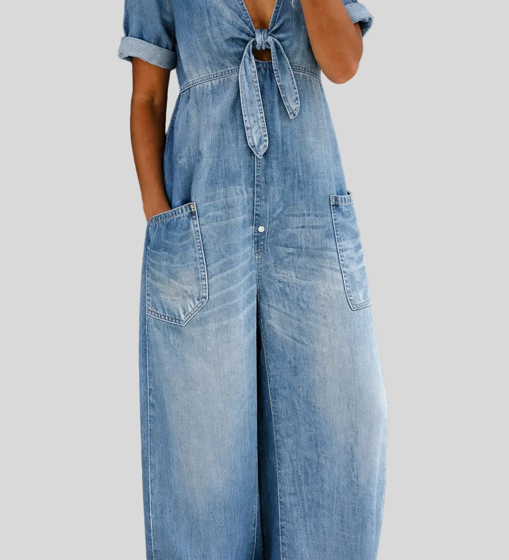 Maya - Combinaison denim col V