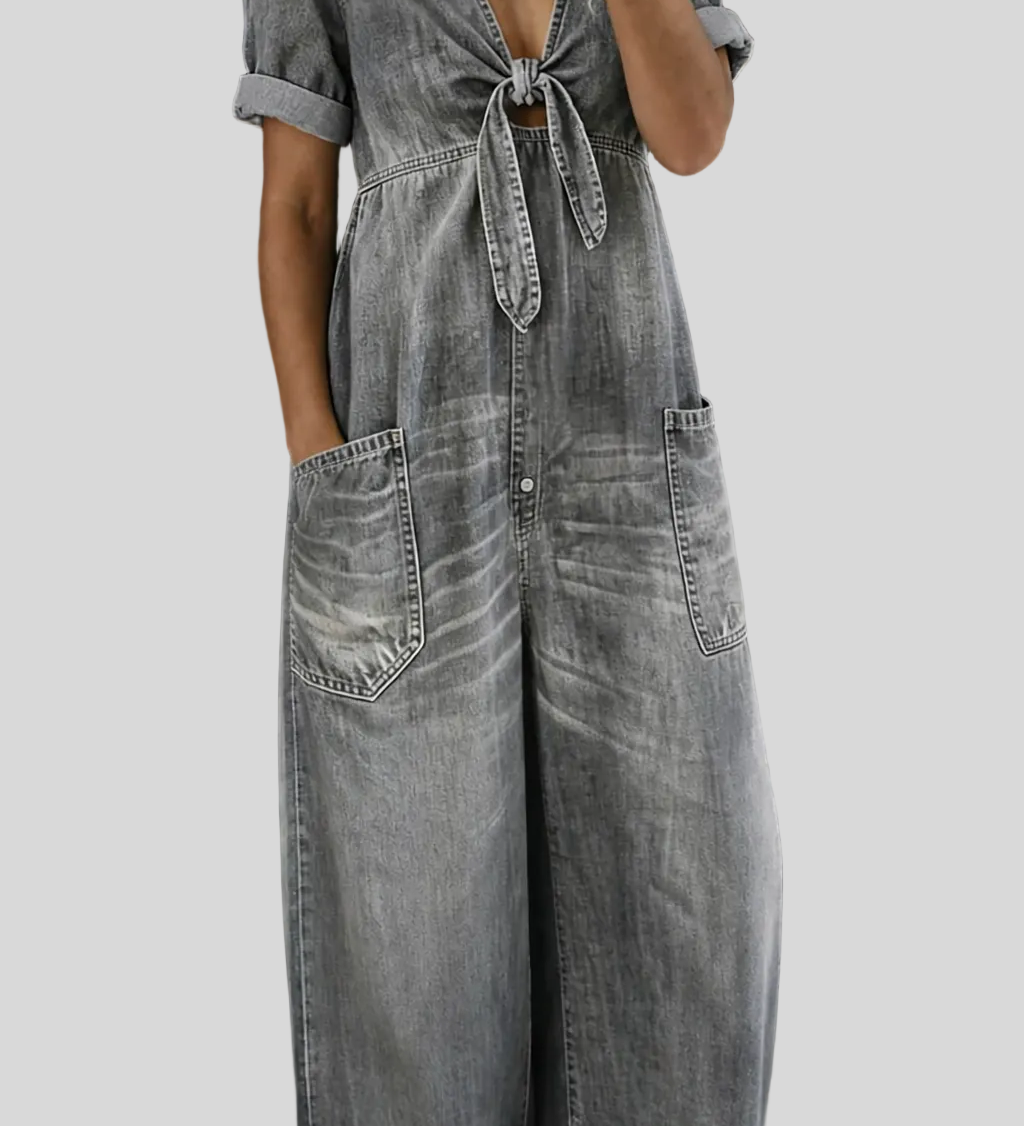 Maya - Combinaison denim col V
