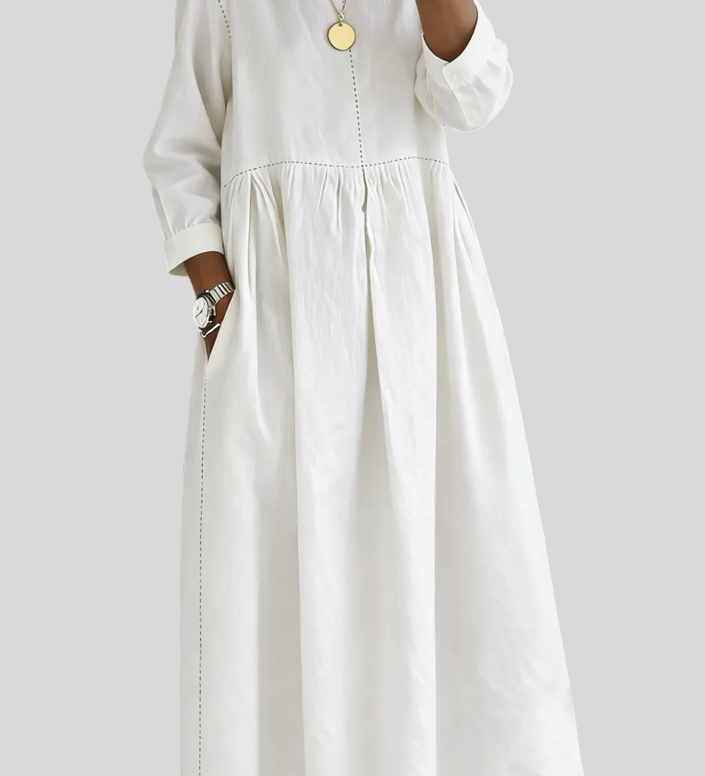 Melissa - Robe en jean col rond manches longues