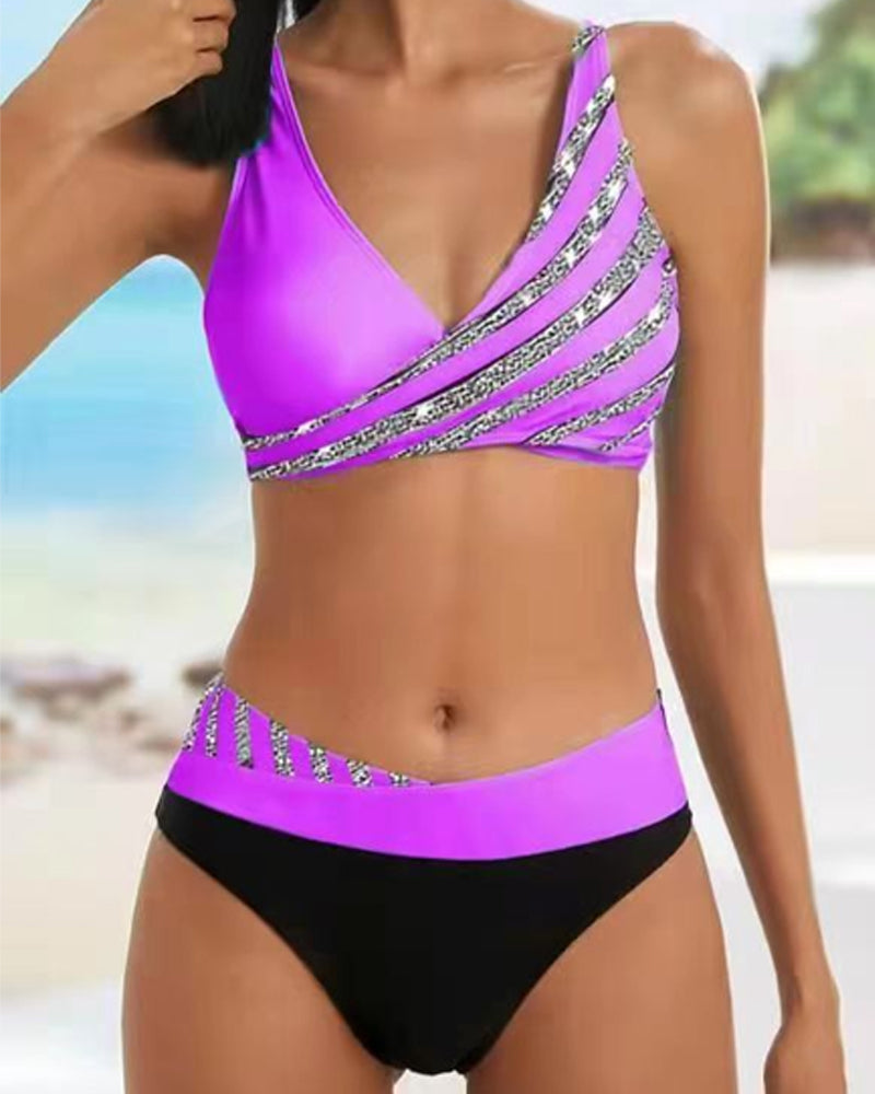 Mona - Bikini Imprimé en Tons Chauds - vue 5 - Juliette Mode