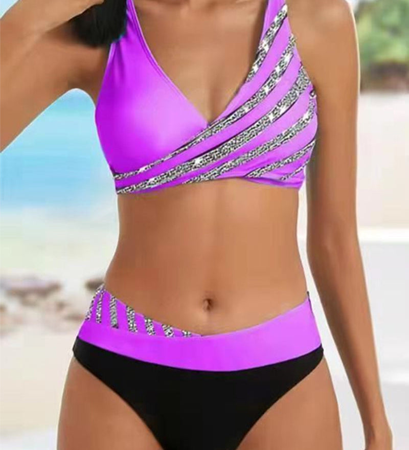 Mona - Bikini Imprimé en Tons Chauds - vue 5 - Juliette Mode