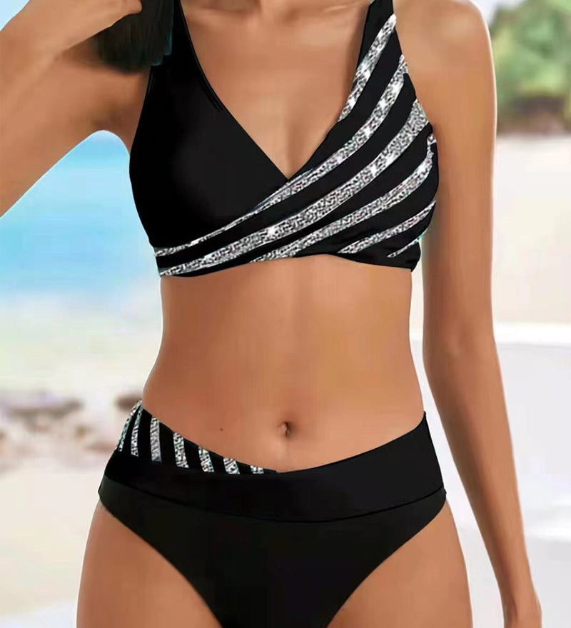Mona - Bikini Imprimé en Tons Chauds - vue 3 - Juliette Mode
