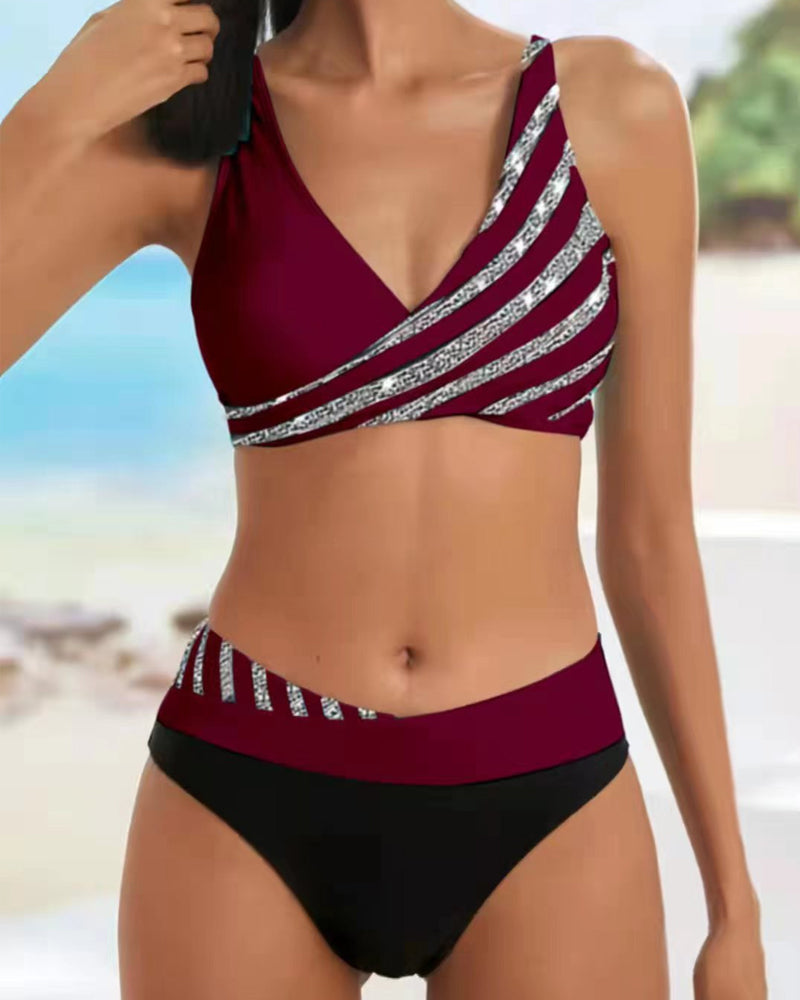 Mona - Bikini Imprimé en Tons Chauds - vue 4 - Juliette Mode