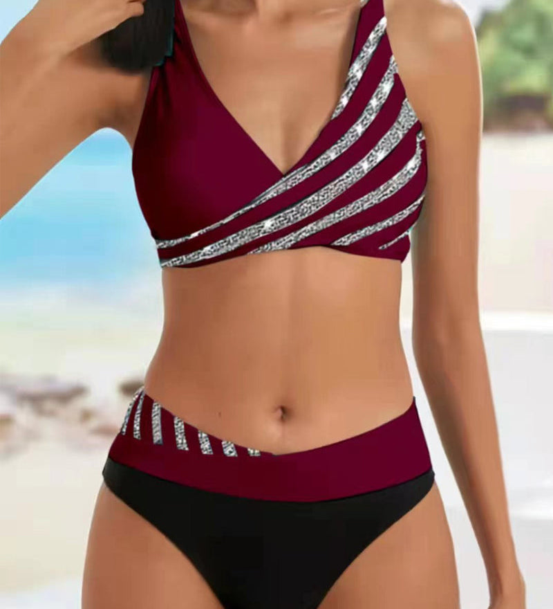 Mona - Bikini Imprimé en Tons Chauds - vue 4 - Juliette Mode