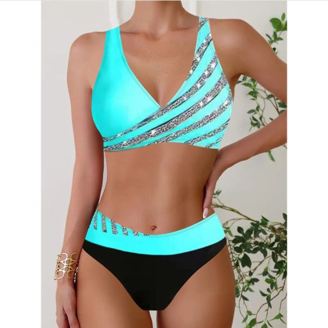 Zoë - Robe de Maillot de Bain Halter Imprimée - Juliette Mode