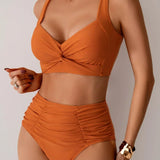 Carmen - Ensemble de bikini d'été taille haute - vue 2 - Juliette Mode