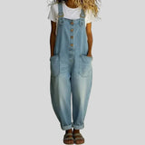 Mae - Salopette vintage en coton doux effet denim