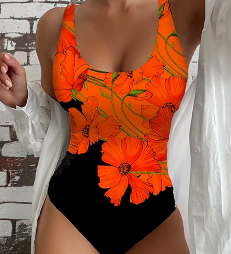 Lucy - Élégant maillot de bain une pièce avec imprimé floral - Juliette Mode