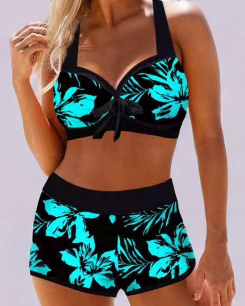 Sherrie - Maillot de bain taille haute avec imprimé floral - Juliette Mode