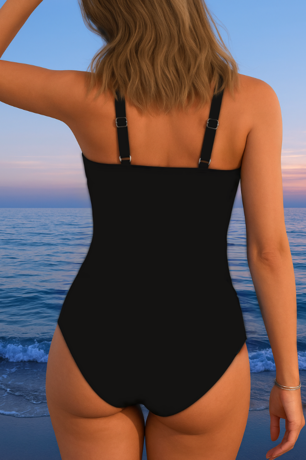 Océane - Maillot de bain enveloppant luxueux avec imprimé coloré - vue 4 - Juliette Mode