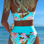 Margaux - Bikini avec imprimé floral contrastant et ouverture - vue 11 - Juliette Mode