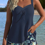 Marina - Tankini Rayé avec Shorts de Plage Deux Pièces - vue 3 - Juliette Mode