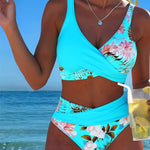 Margaux - Bikini avec imprimé floral contrastant et ouverture - vue 10 - Juliette Mode