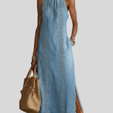 Julia - Robe en denim à dentelle rétro