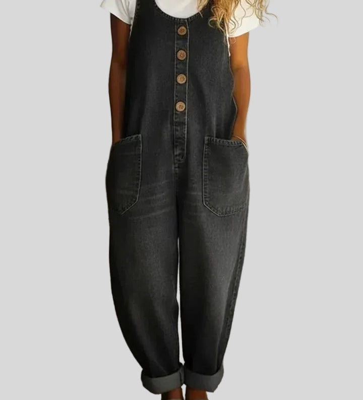 Ruth - Salopette en denim coton lavé vintage