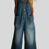 Ruth - Salopette en denim coton lavé vintage