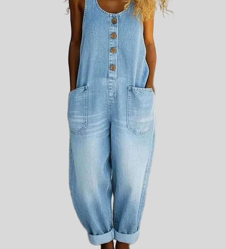 Ruth - Salopette en denim coton lavé vintage