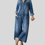 Diana - Combinaison en denim vintage à boutons
